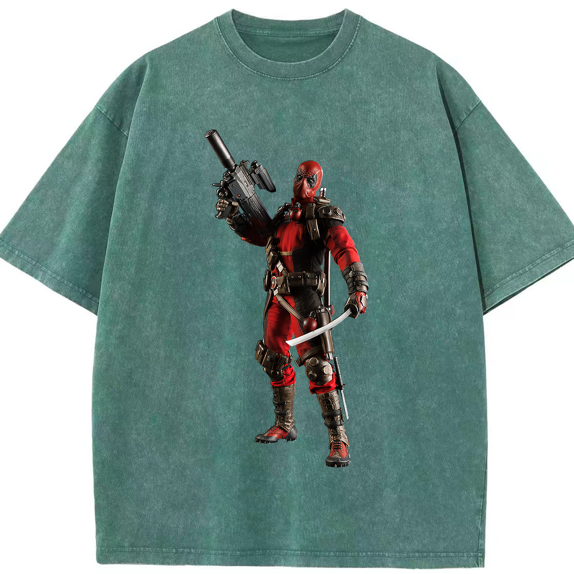 （画像用） Deadpool デッドプール 綿100% ヴィンテージ風 半袖Tシャツ（フロントプリント）